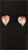 Heart clip on earrings .925 0.7oz