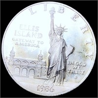 1986-S Ellis Island Silver Dollar GEM PROOF