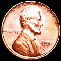 1951 Lincoln Wheat Penny UNC RED