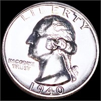 1940 Washington Silver Quarter GEM PROOF