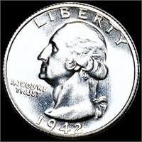 1942-S Washington Silver Quarter UNCIRCULATED