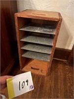 Old wooden box with shelving