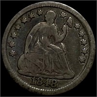 1848 Seated Liberty Half Dime NICELY CIRCULATED