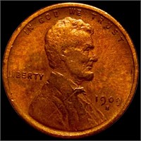 1909-S Lincoln Wheat Penny ABOUT UNC