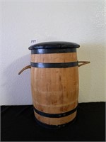 Barrel Stool, Leather Seat, Rope Handles
