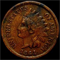 1864 "With L" Indian Head Penny ABOUT UNC