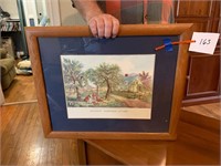 FRAMED CURRIER AND IVES PRINT