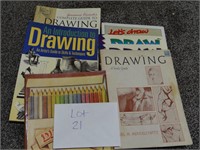 Drawing Books and Colored Pencils