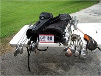 Golf Clubs: 11 Irons, 13 Woods and 2 Bags