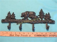 Cast Iron Bear Coat / Key Rack - Unused