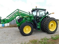 2015 John Deere 6195R Premium MFW tractor,
