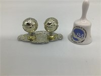 1964 NY & 1984 Louisiana Souvenir Shakers & Bell