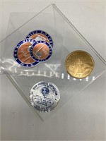 Rare 1936 Great Lakes Expo Coin & 1939 NY Stickers