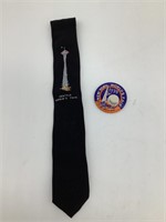 2 World's Fair Souvenir Neck Tie & Mirror
