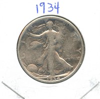 1934 Walking Liberty Silver Half Dollar