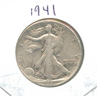 1941 Walking Liberty Silver Half Dollar