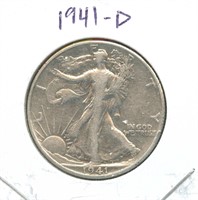 1941-D Walking Liberty Silver Half Dollar