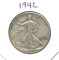 1942 Walking Liberty Silver Half Dollar