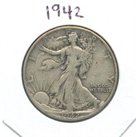 1942 Walking Liberty Silver Half Dollar