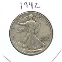 1942 Walking Liberty Silver Half Dollar