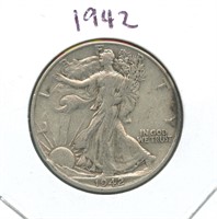 1942 Walking Liberty Silver Half Dollar