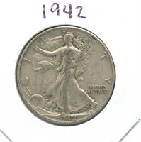 1942 Walking Liberty Silver Half Dollar