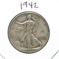 1942 Walking Liberty Silver Half Dollar