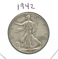 1942 Walking Liberty Silver Half Dollar