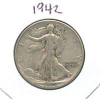 1942 Walking Liberty Silver Half Dollar