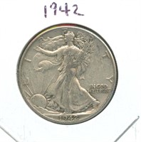 1942 Walking Liberty Silver Half Dollar