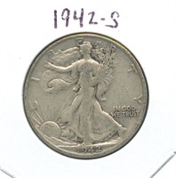 1942-S Walking Liberty Silver Half Dollar