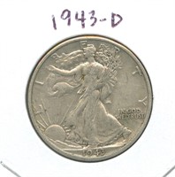 1943-D Walking Liberty Silver Half Dollar