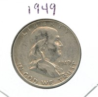 1949 Franklin Silver Half Dollar