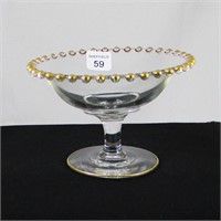 IMPERIAL CANDLEWICK CRYSTAL GOLD TRIM