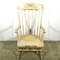 Nichols & Stone Co. White & Gold Stenciled Rocker