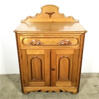 Victorian Eastlake Oak Wash Stand