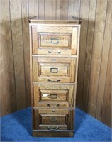 Oak (4) Drawer File Cabinet