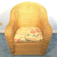 Barrel Back Wicker Side Chair