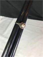 Sterling Ring w Pearl and Semi-Precious Stone