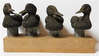 Lot #1284 - (2) Pairs of carved mini wooden duck