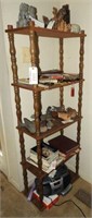 Lot #1311 - Five tier wooden curio shelf