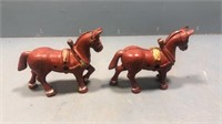 Pair of cast iron horses