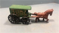 Cast iron horse and U.S Mail trailer