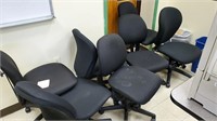 Cloth Upholstered, Swivel, Armless Office Chairs
