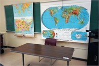 {LOT}Chalkboard, Desk, Map & Chair
