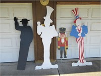 (4) Wooden Yard Decorations Up to (88"H)