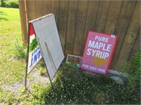 Signs: "Pure Maple Syrup", "For Sale", Etc.