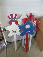 (5) Wooden Lawn Decorations up to (37"H).