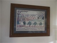 (3) Framed Prints on Wall in Kitchen.