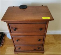 3 DRAWER PINE END TABLE